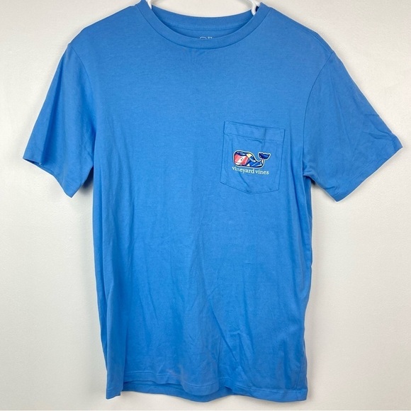 VINEYARD VINES Whale Logo Pocket Tee Shirt, Blue - Picture 9 of 10